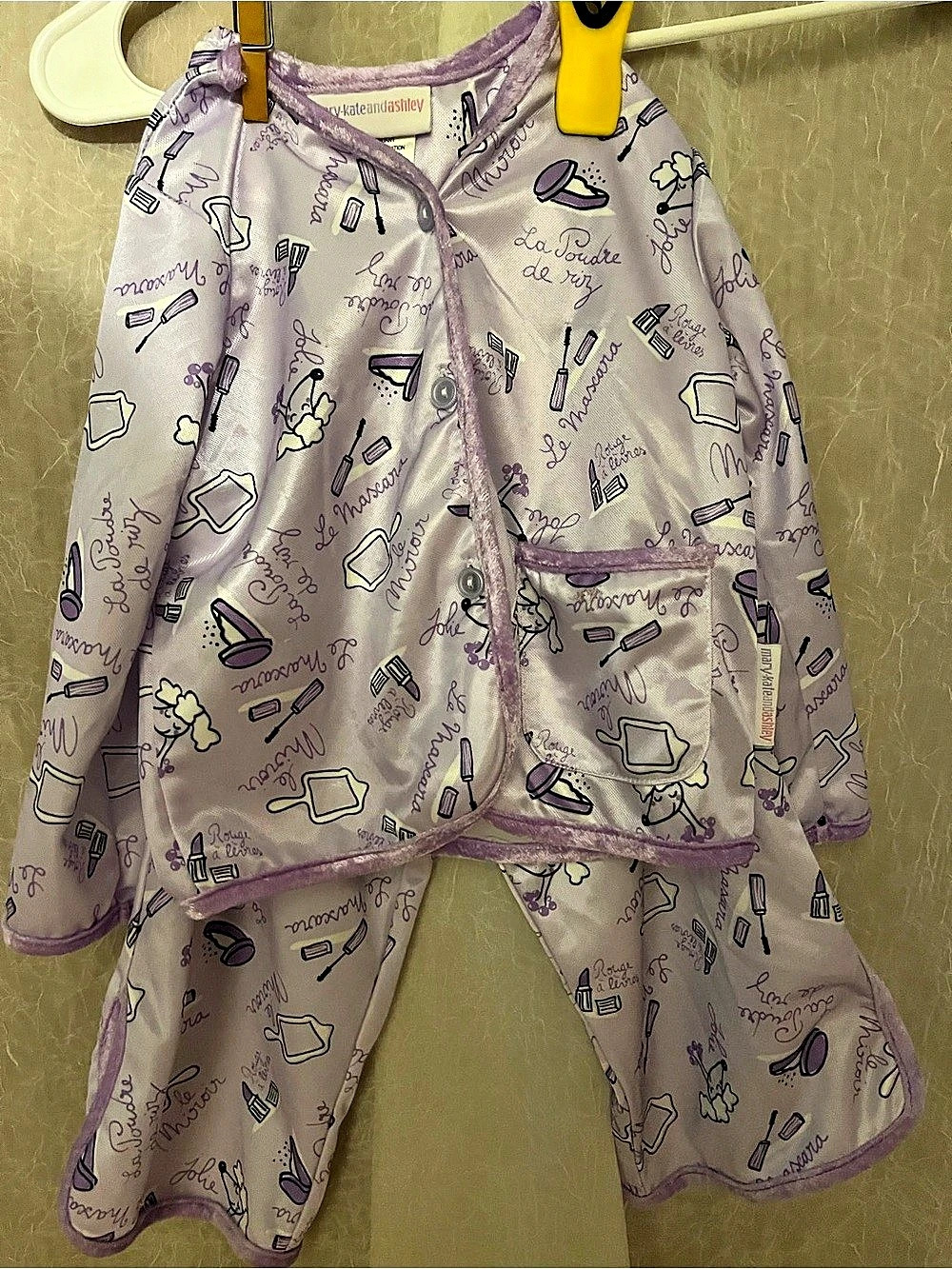 vintage mary-kate and ashley Girls Size 2T Purple Pajama Set Like New